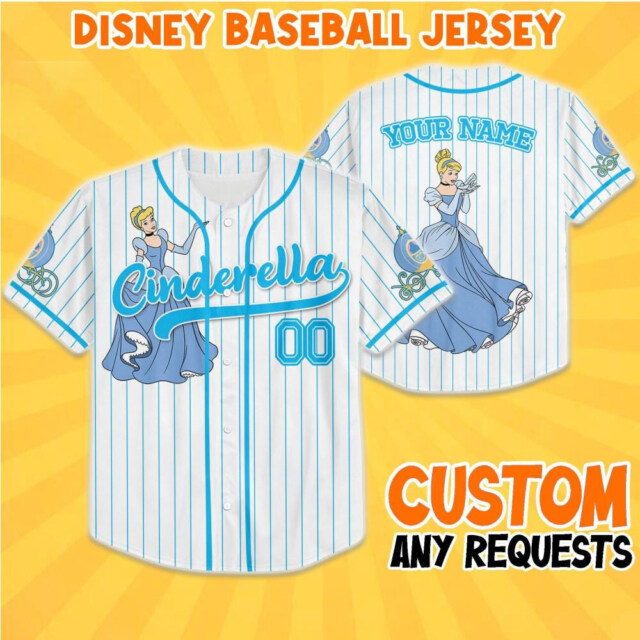 Custom Disney Princess Cinderella Simple Baseball Jersey