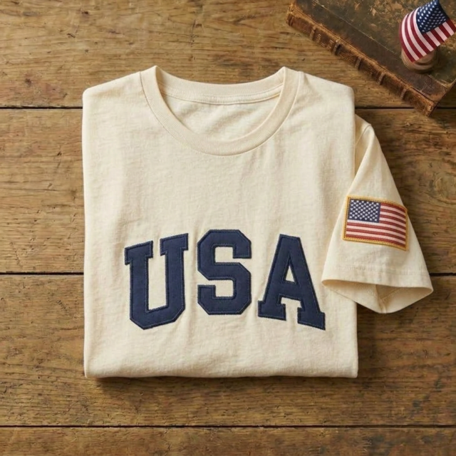 Embroidered USA Flag Apparel