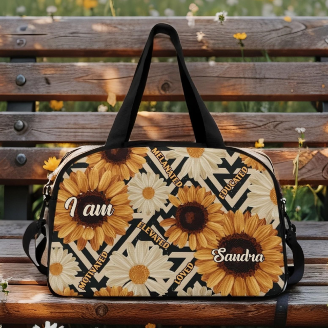 Personalized Name Christian Black Woman Bag I Am Loved Motivated Jesus Faith Leather Tote Bag Gift For Her Black History Month