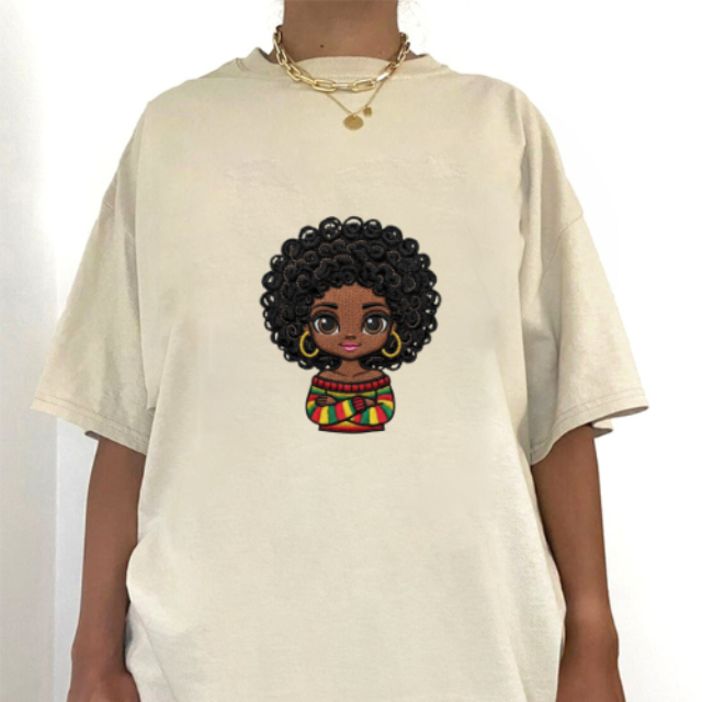 Black Girl Afro Doll T-Shirt – Melanin Character Graphic Tee