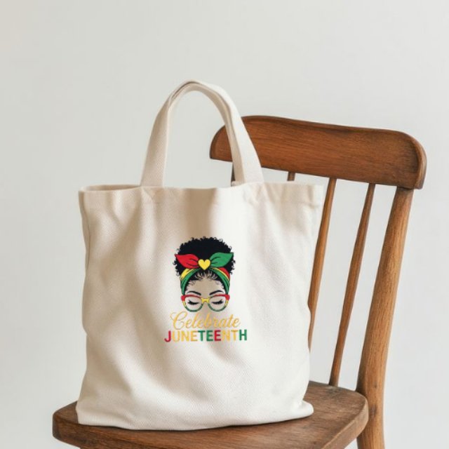 Juneteenth Bag – Black Girl Headwrap Pride Graphic Tote