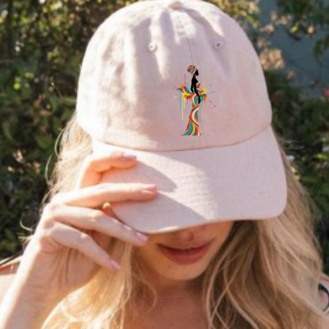 Black Woman African Queen Hat – Abstract Dress Graphic Cap