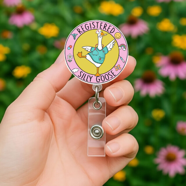 Funny Registered Silly Goose Nurse Badge Ree Gift for RN Nurse