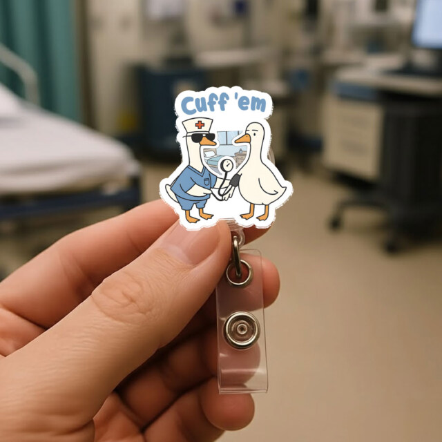 Funny Registered Silly Goose Cuff Em Nurse Badge Reel Gift for Nursing Student