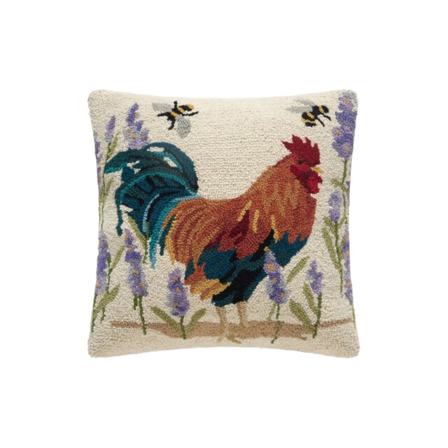 Cantrelle Rooster Hooked Pillow