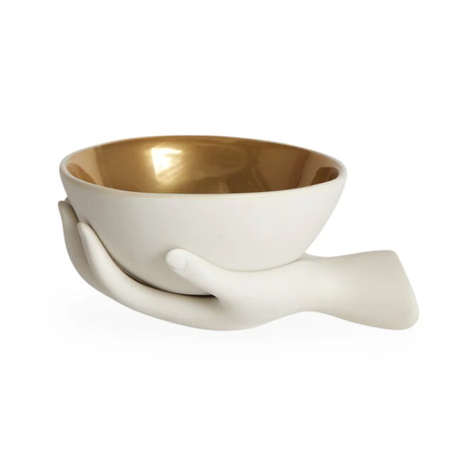 Eve Accent Bowl – Porcelain Decorative Bowl with Gold Interior