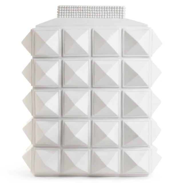 Charade Studded Vase – Matte Porcelain Sculptural Decorative Vase