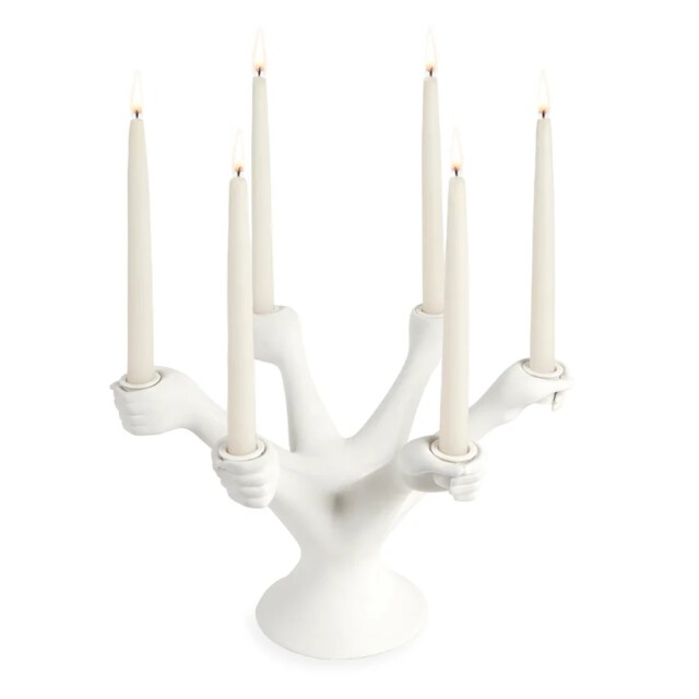 Eve Candelabra – Sculptural Porcelain 6-Arm Taper Candle Holder