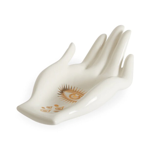 Gilded Eve Fruit Bowl – Glossy Porcelain Bowl with Real Gold Accents