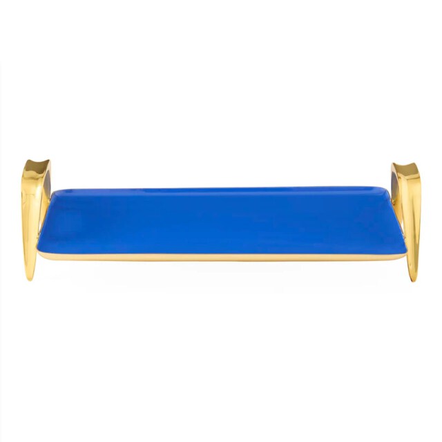 Oscar Accent Tray – Solid Brass Enamel Decorative Serving Tray