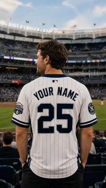 Custom New York Baseball Jersey – Personalized Name & Number Pinstripe Fan Jersey