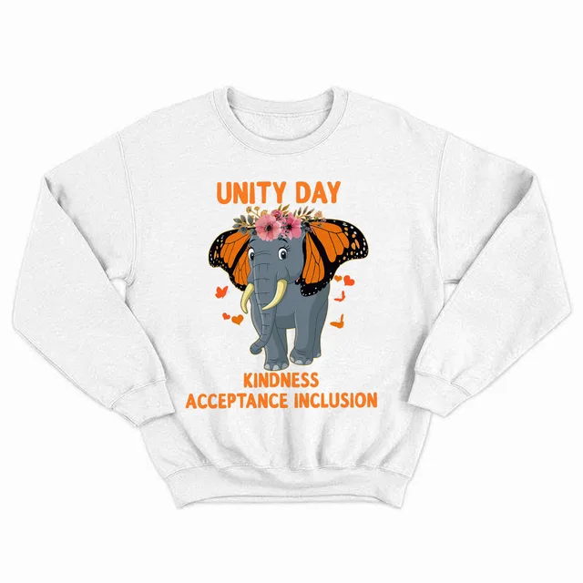 Elephant Unity Day Kindness Acceptance Inclusion Sweatshirt Unity Day Orange Shirt