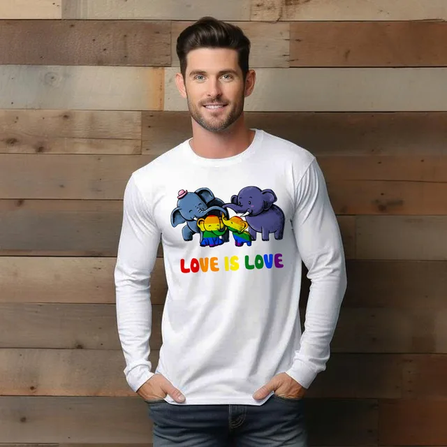 Elephant Color LGBT Long Sleeve Shirt Love Is Love Pride Month Shirt LGBTQ Gifts For Lesbian