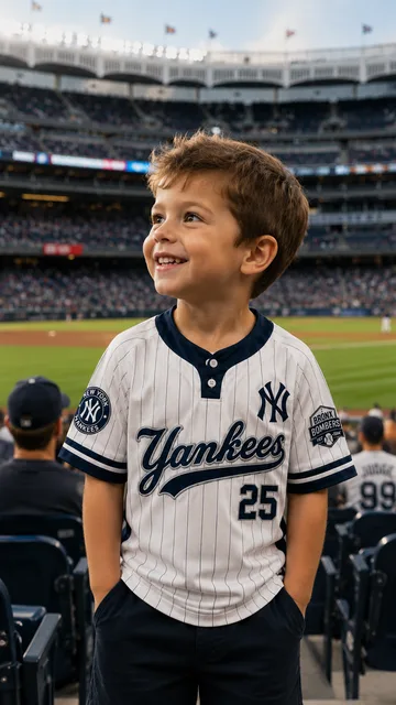 Custom Youth Two-Button New York Baseball Jersey – Personalized Name & Number Pinstripe Fan Jersey