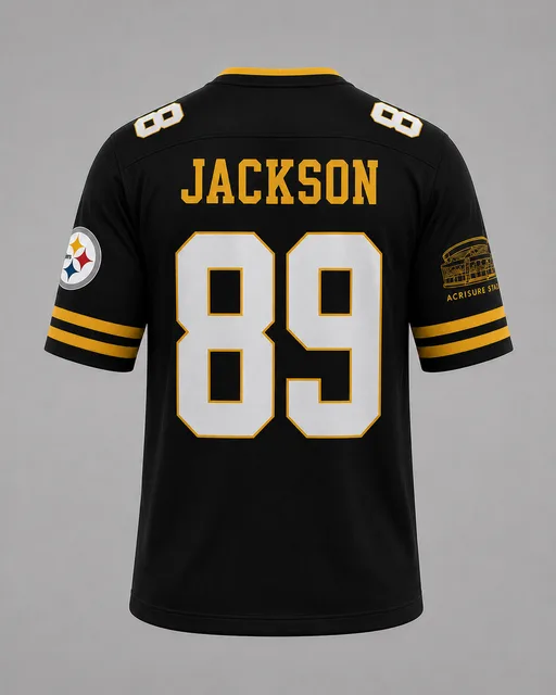 Custom Pittsburgh Steelers Football Jersey – Personalized Name & Number Hybrid Mesh Jersey