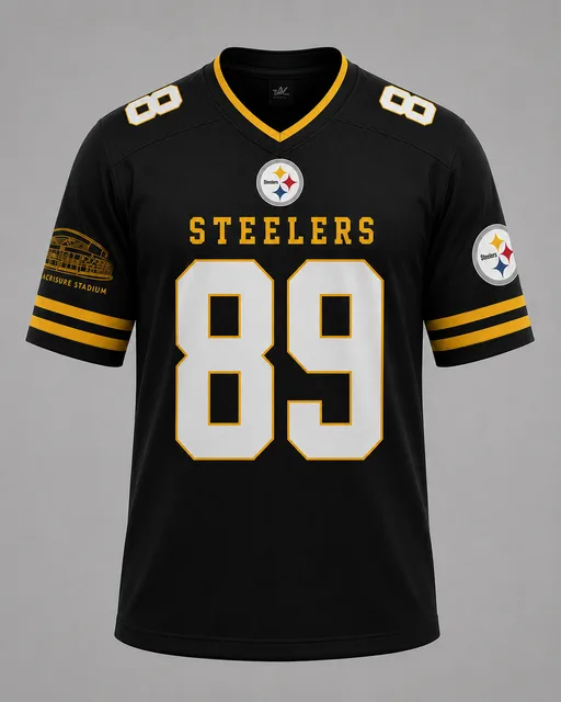 Custom Pittsburgh Steelers Football Jersey – Personalized Name & Number Hybrid Mesh Jersey