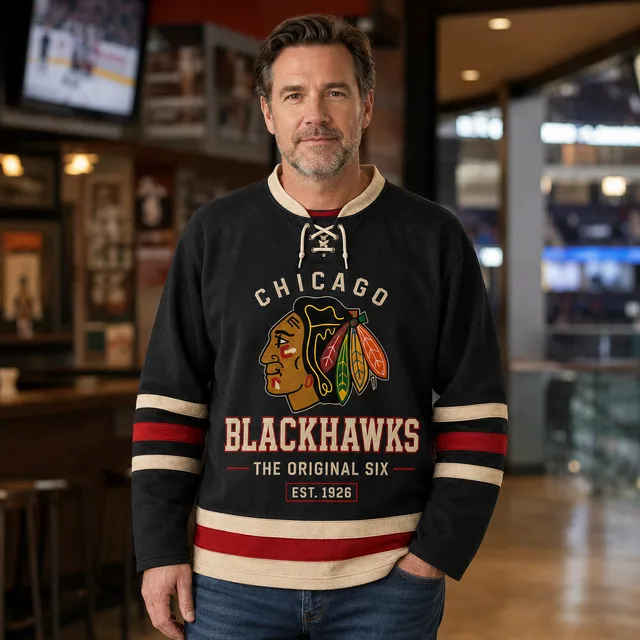 Chicago Blackhawks Original Six Custom Hockey Jersey – Personalized Name & Number Lace Neck Jersey