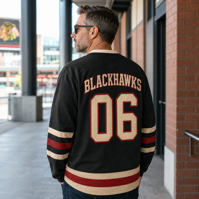 Chicago Blackhawks Original Six Custom Hockey Jersey – Personalized Name & Number Lace Neck Jersey