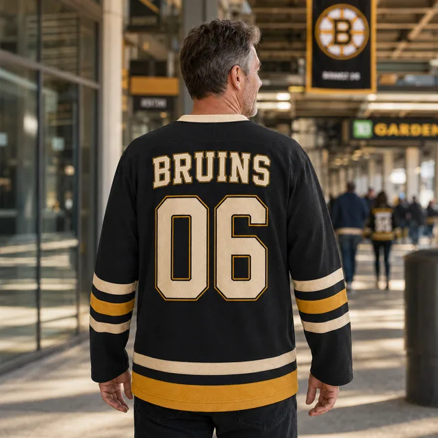 Boston Bruins Original Six Custom Hockey Jersey – Personalized Name & Number Lace Neck Jersey