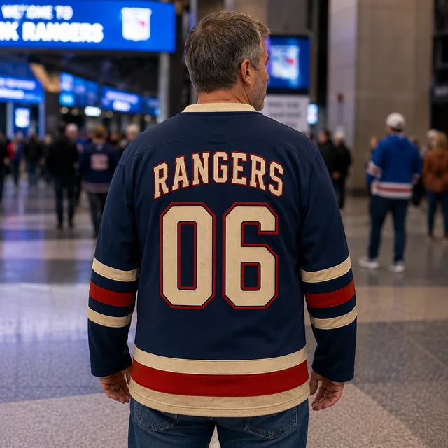New York Rangers Original Six Custom Hockey Jersey – Personalized Name & Number Lace Neck Jersey