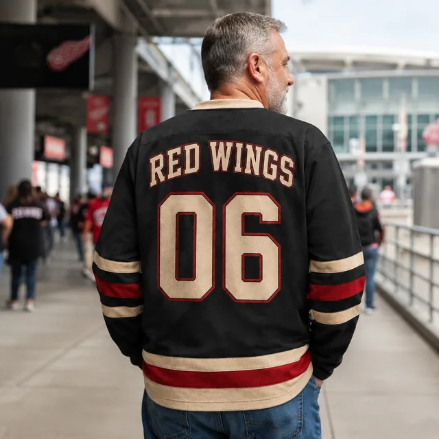 Detroit Red Wings Original Six Custom Hockey Jersey – Personalized Name & Number Lace Neck Jersey