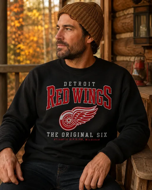 Detroit Red Wings Original Six Vintage Hockey Hoodie – Classic Detroit Heritage Pullover