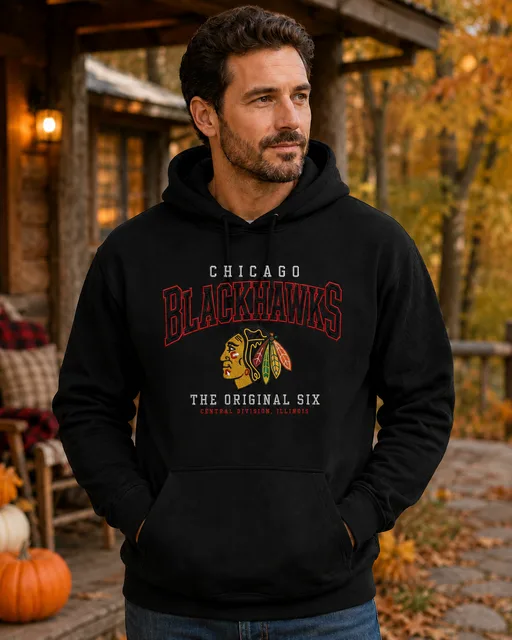 Chicago Blackhawks Original Six Vintage Hockey Hoodie – Classic Chicago Heritage Pullover