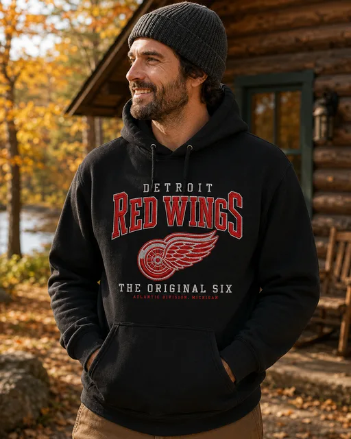 Detroit Red Wings Original Six Vintage Hockey Hoodie – Classic Detroit Heritage Pullover