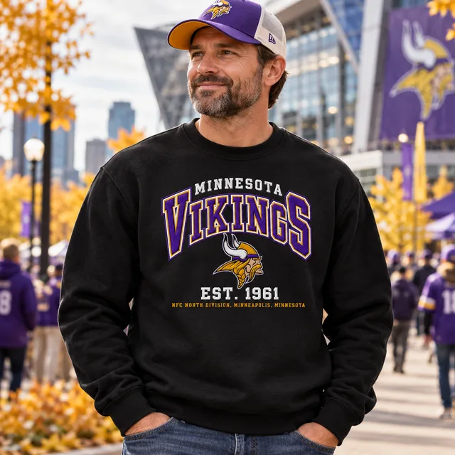 Minnesota Vikings Premium Embroidered Football Hoodie – EST. 1961 Vintage Heritage Sweatshirt