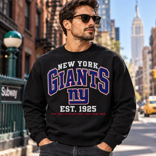New York Giants Premium Embroidered Football Hoodie – EST. 1925 Vintage Heritage Sweatshirt