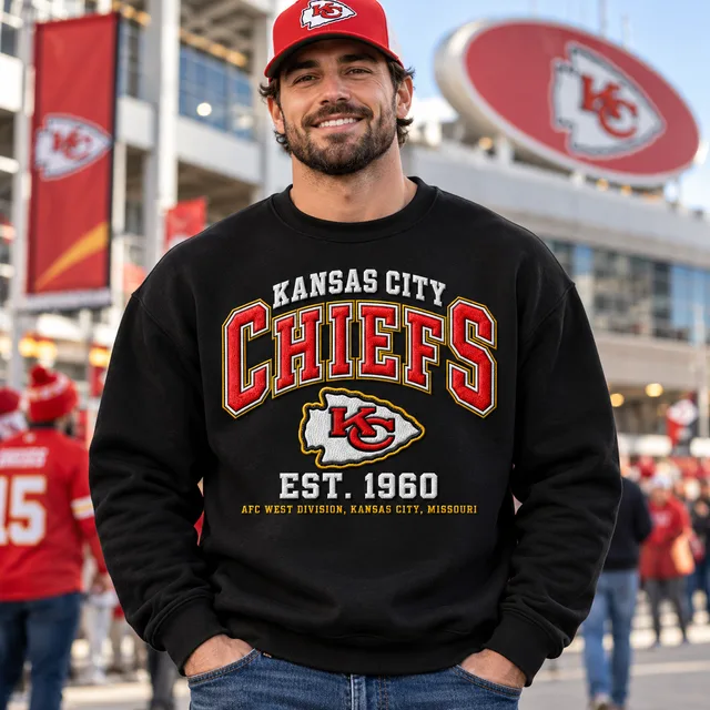 Kansas City Chiefs Premium Embroidered Football Hoodie – EST. 1960 Vintage Heritage Sweatshirt