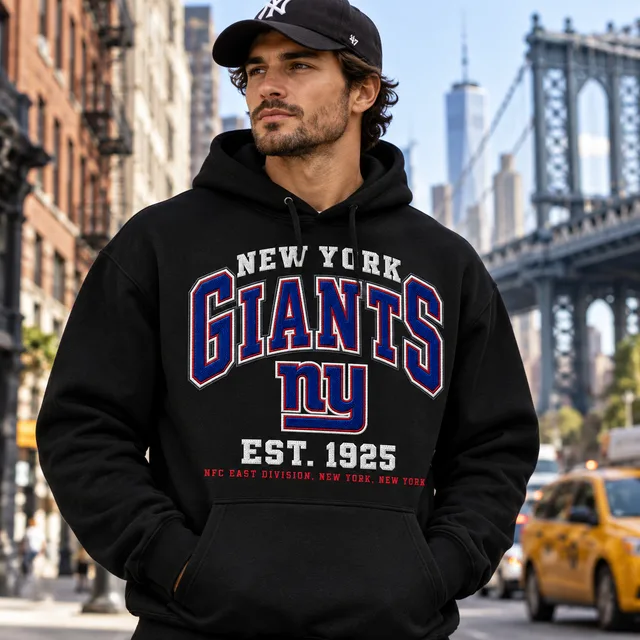 New York Giants Premium Embroidered Football Hoodie – EST. 1925 Vintage Heritage Sweatshirt