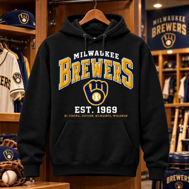 Milwaukee Brewers Premium Embroidered Baseball Hoodie – EST. 1969 Vintage Heritage Sweatshirt