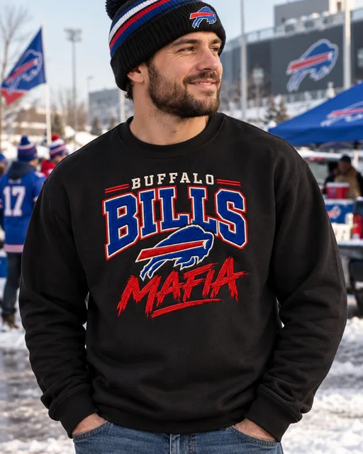 Buffalo Bills Mafia Premium Embroidered Football Hoodie – Vintage Buffalo Fan Sweatshirt