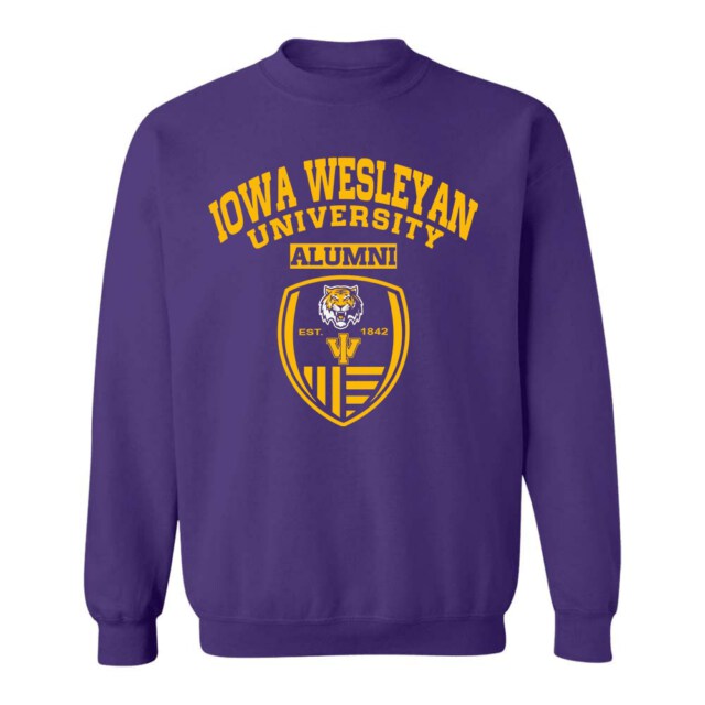 Iowa Wesleyan University seal IA LG Alumni Sweatshirt
