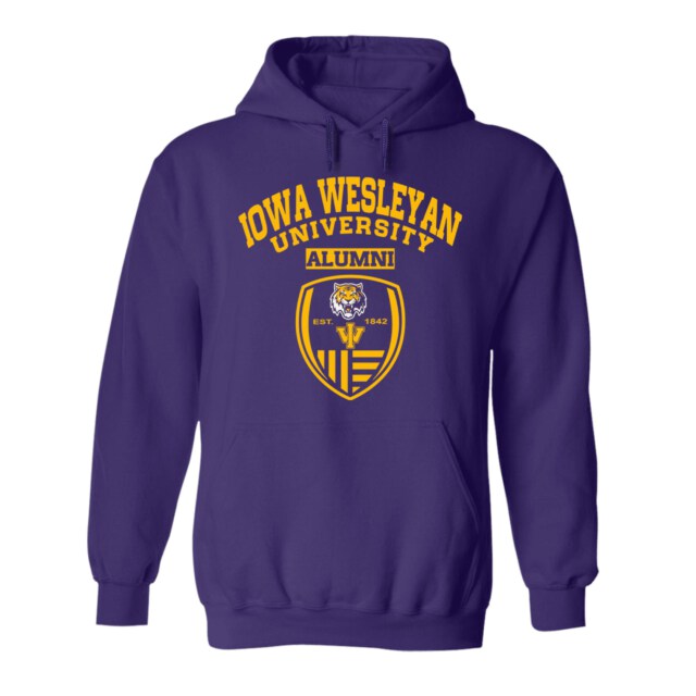 Iowa Wesleyan University seal IA LG Alumni Hoodie