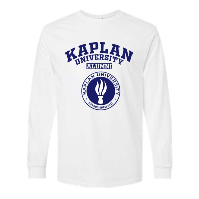 Kaplan University seal light IA LG Alumni Long Sleeve