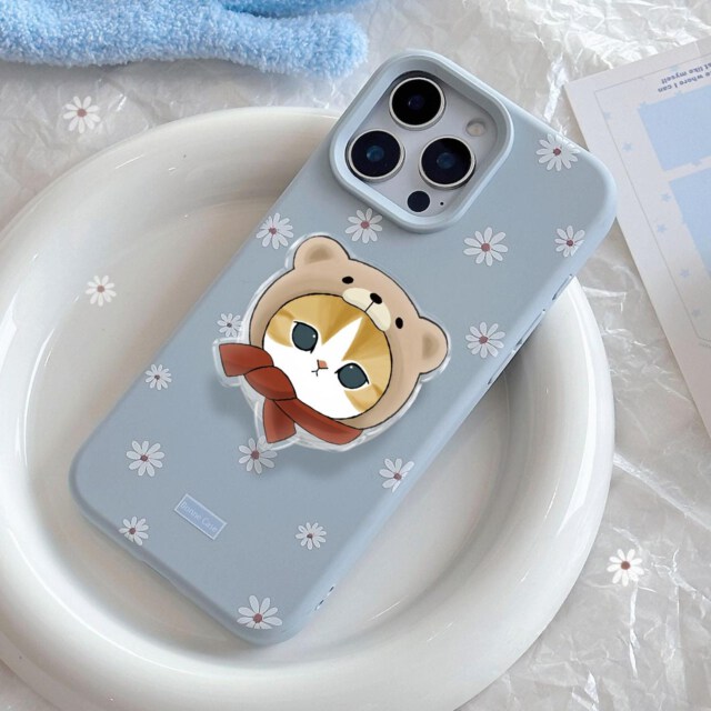 Kawaii Kitten Bear Hoodie Magnetic Phone Grip
