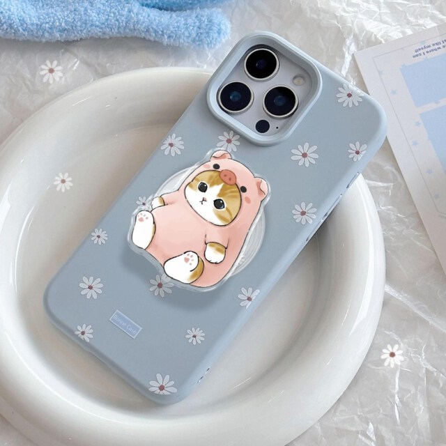 Kawaii Cat Pig Onesie Magnetic Phone Grip