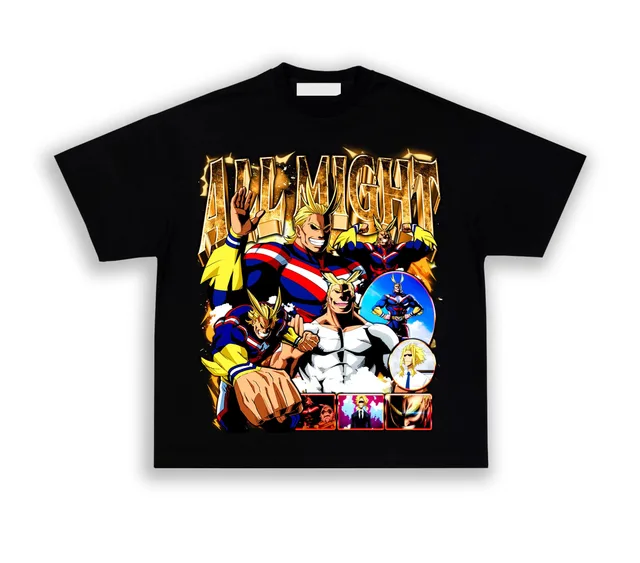 All Might Anime Streetwear Graphic T-shirt