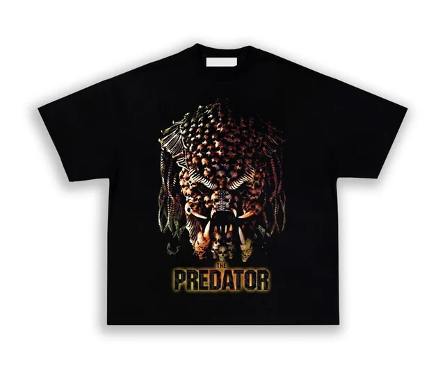 Predator Head Retro Movie Graphic T-shirt