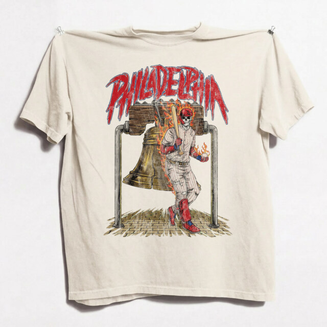 Philadelphia Baseball Team Skeleton Vintage 90s Comfort Color Tshirt
