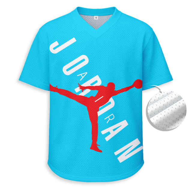 Jordan - Unisex Mesh T-shirt V-neck - Loose Fit