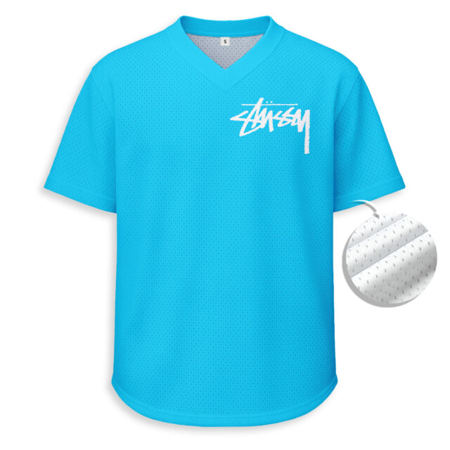 Stussy - Unisex Mesh T-shirt V-neck - Loose Fit