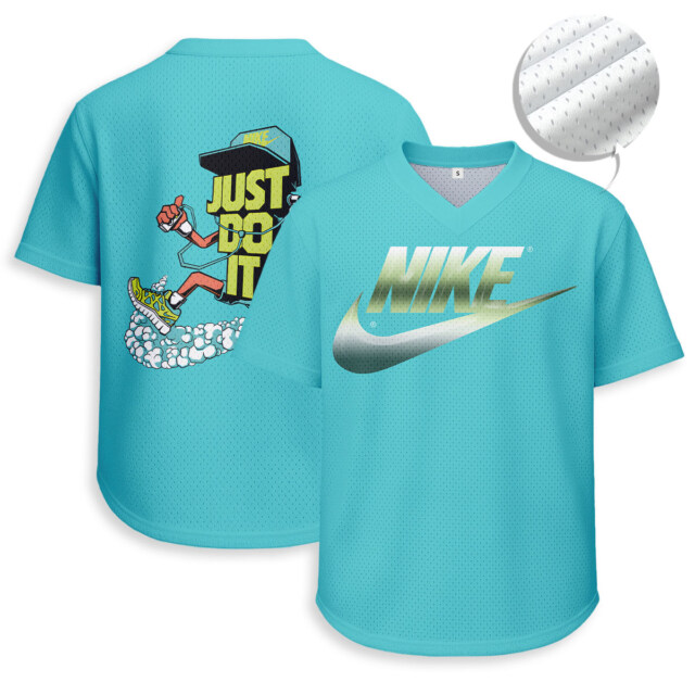 NIKE - Unisex Mesh T-shirt V-neck - Loose Fit