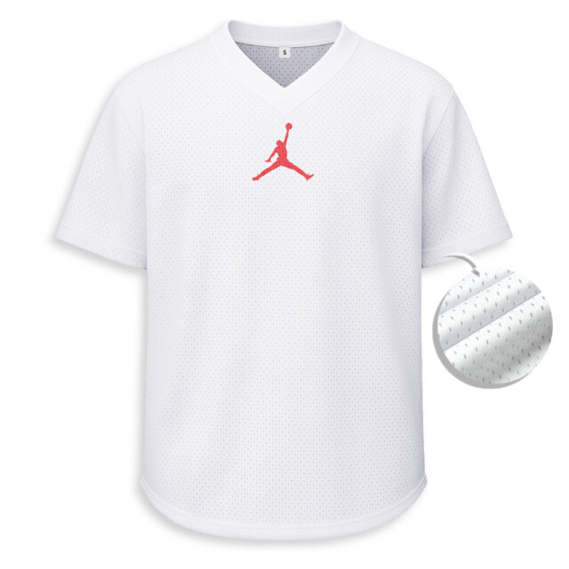 JORDAN - Unisex Mesh T-shirt V-neck - Loose Fit