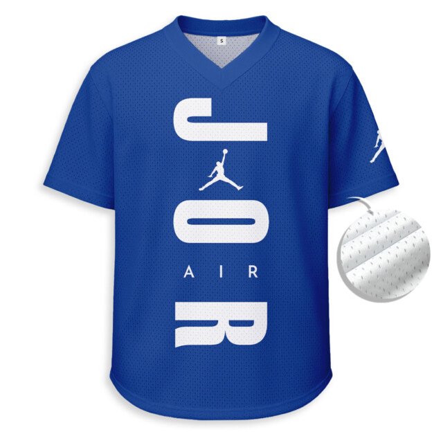 JORDAN - Unisex Mesh T-shirt V-neck - Loose Fit