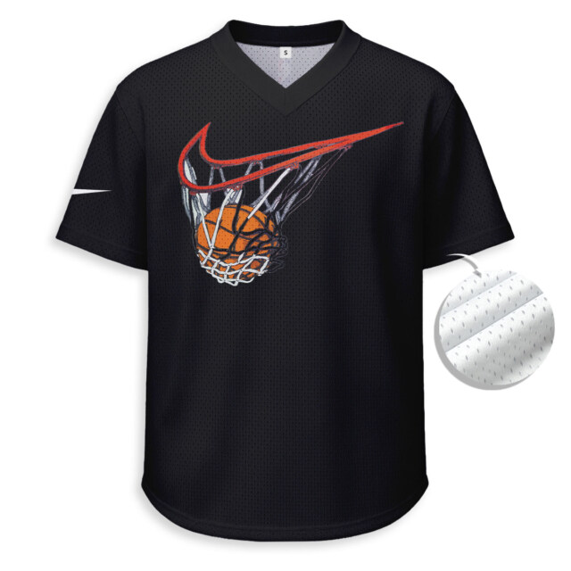 Nike Basketball - Unisex Mesh T-shirt V-neck - Loose Fit