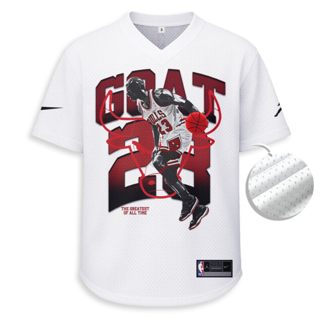 Michael Jordan x Chicago Bulls - Unisex Mesh T-shirt V-neck - Loose Fit