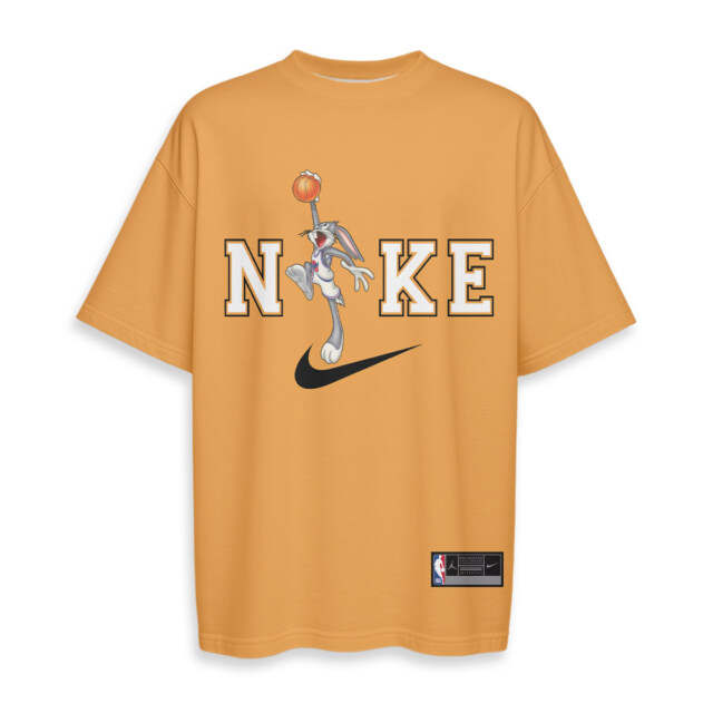 NIKE, Bugs Bunny Basketball - Boxy Drop-Shoulder Tee - Streetwear Fashion